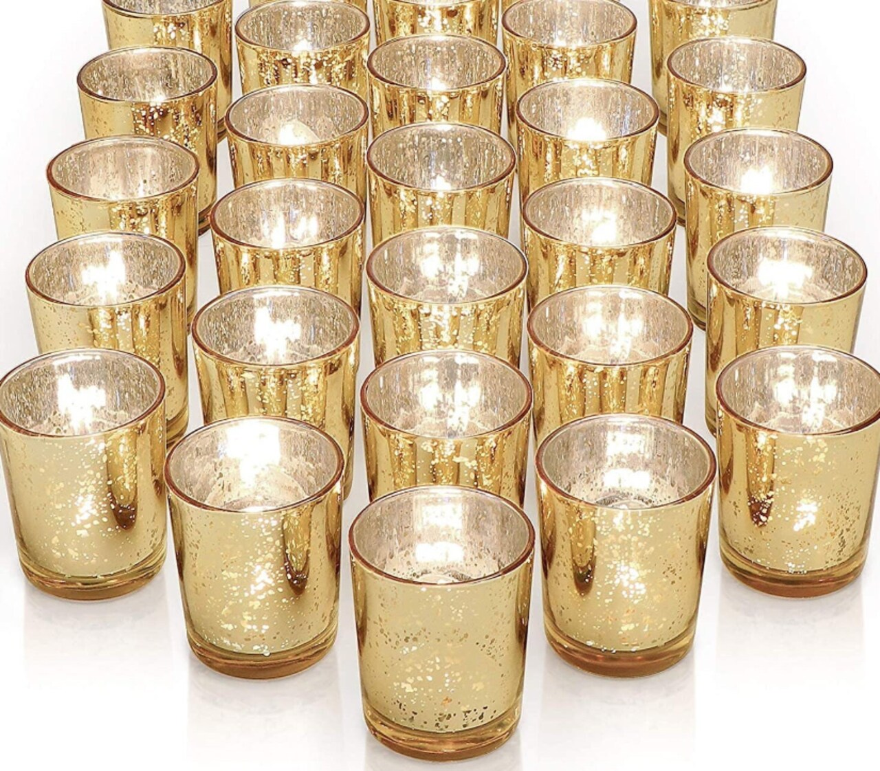 Votive Candle Holders - Speckled Glass Tealight Candle Holder